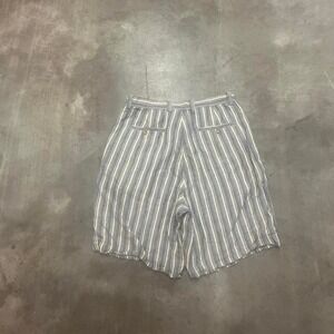 Vintage 90s linen‎ striped pleated shorts